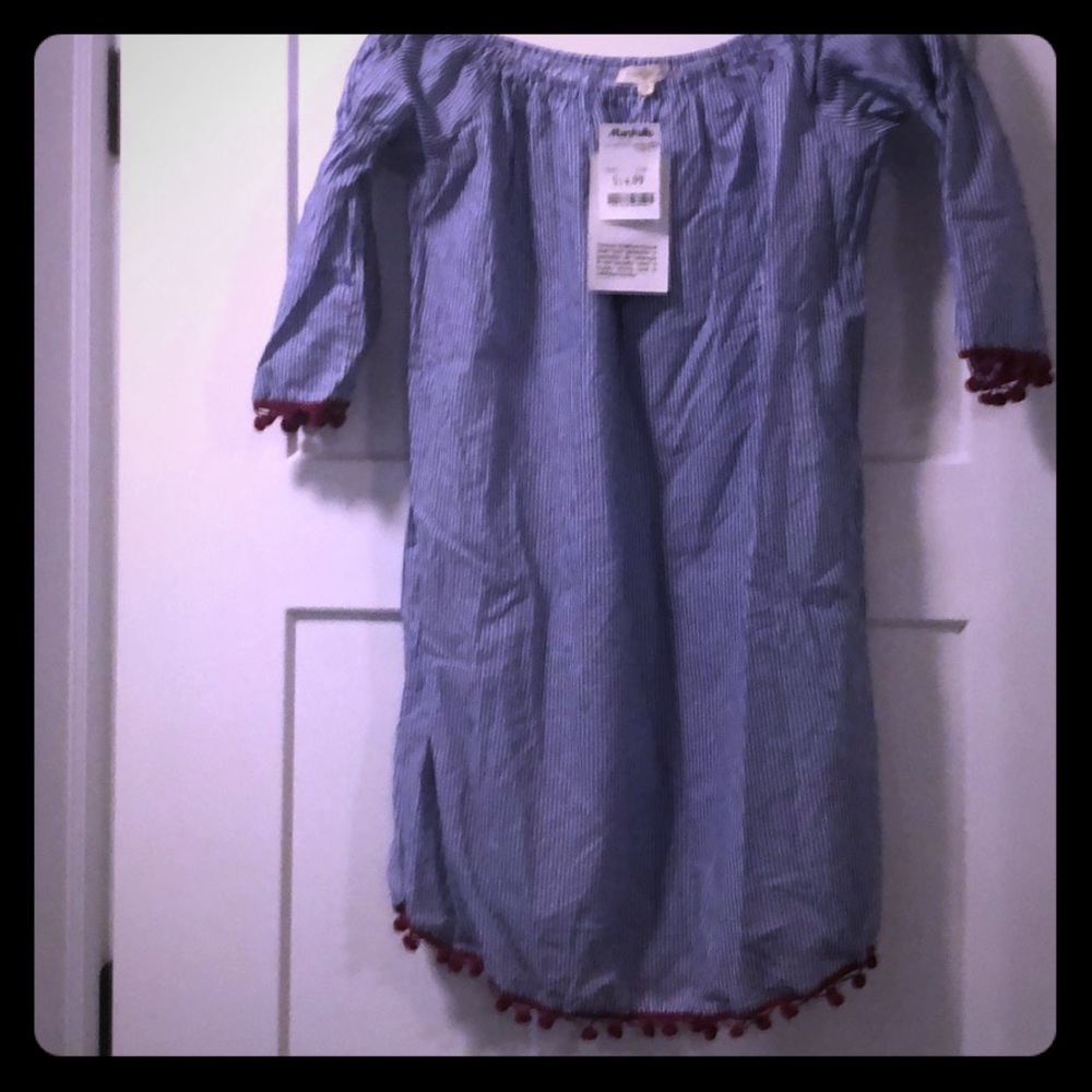 Blue & White Striped Dress/Shirt -Brand New